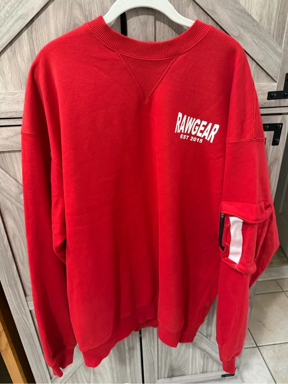 Raw Gear Men's Red Crewneck Sweatshirt